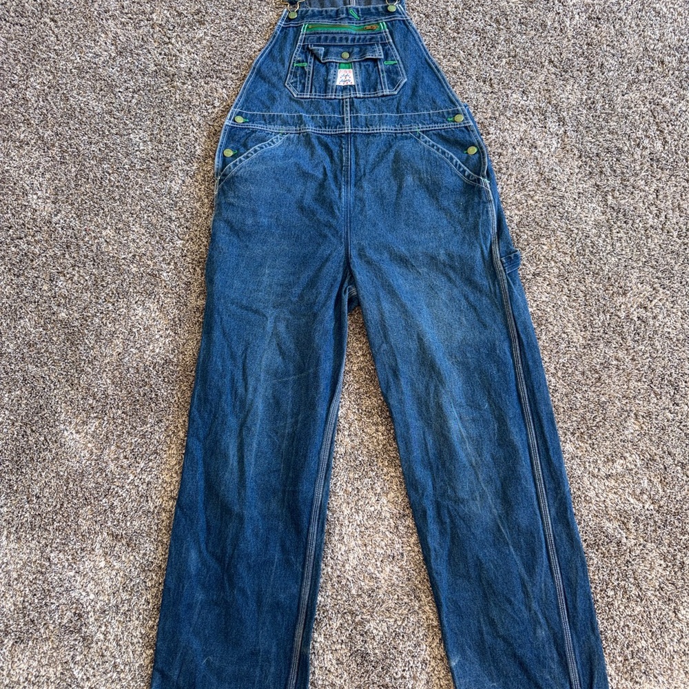 Lady Liberty Bib Overalls Womens Size 14 Tall Denim Y2K Ladies Workwear 38x30